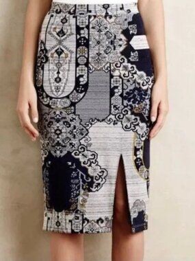 Anthropologie HD in Paris "Acanthe" Soft Jersey Pencil Skirt